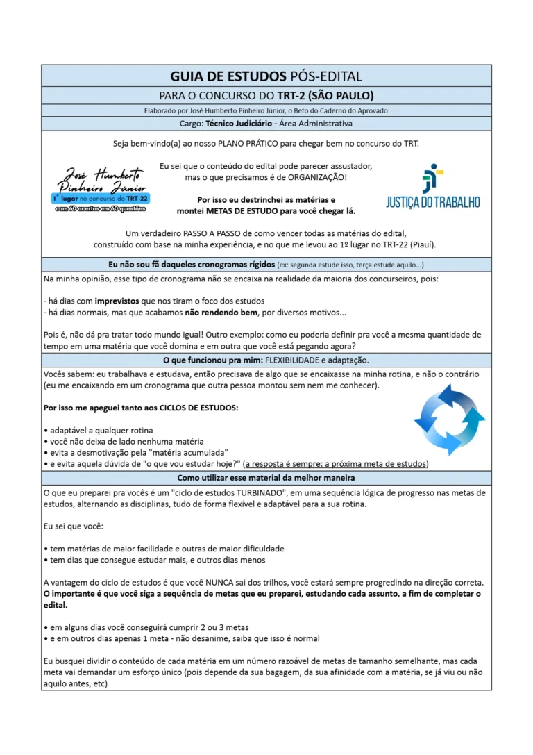2 Guia de Estudos para TRT - AMOSTRA @cadernoaprovado_3